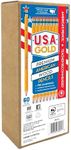 Cra-Z-Art U.S.A. Gold Pre-sharpened American Wood Cased #2 HB Yellow Pencils, 60 Pack