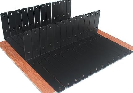 24 Pack - L 10" x H 6" x W1.5, 5mm Thick Black L Shelf Bracket, Iron Shelf Brackets, Metal Shelf Brackets, Floating Shelf, Shelf Supports with Screws