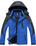 GEMYSE Men's Mountain Waterproof Ski Snow Jacket Winter Windproof Rain Jacket (Sky Blue,Large)