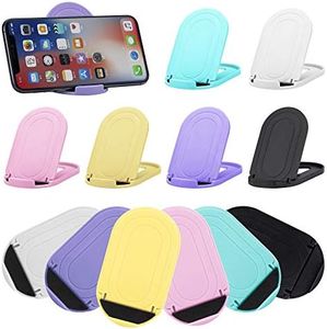 Cell Phone Stand, 12pack Foldable Desktop Cell Phone Holder Adjustable Universal Multi-Angle Cradle for Desk Tablet iPad Mini iPhone X/8/7 Plus/7/6s/6 Samsung Galaxy, Black, White, Blue LIBERHAUS