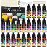 Candle Dye - 22 Colours Liquid Candle Making Dye for DIY Candle Making Supplies Kit, Oil-Based Liquid Candle Colouring for Soy Wax Dyes, Beeswax, Gel Wax, 10ml Each