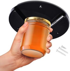 Noa Store Under Cabinet Jar Opener - Plastic Lid Opener V-Shaped Design for Easy Grip and Twist - Ideal for Seniors, Anyone with Limited Mobility, Kids - Cap Ranges from 0.6in to 4.2in - Black