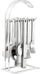 Supreme Housewares 40-Piece Stainless Steel Flatware Set with 1-Piece 12" Stand, Service for 8, Include Knives Forks Spoons Teaspoons Salad Forks Hanging Stand, Mirror Polished, Dishwasher Safe