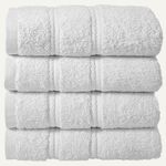Briarwood Home® Medley 4-Pack Hand Towel - 16”x30”, 100% Combed Cotton, 600 GSM Ultra-Soft, Quick Dry & Highly Absorbent – Lightweight & Compact for Spa, Gym, Kitchen & Face Use – White