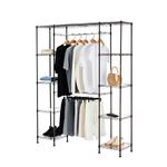 Amazon Basics Expandable Metal Hanging Storage Organizer Rack Wardrobe with Shelves, 57"-80"Lx14"Wx72'H inches, Bronze