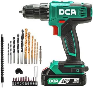 DCA Cordless Drill Set, 354 in-lbs Torque, 3/8" Keyless Chuck, Electric Power Drill with 2.0Ah Battery and Charger,18+1 Position,25-Piece 20V Drill Driver Kit, ADJZ2035