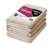 CCS CHICAGO CANVAS & SUPPLY All Purpose Canvas Drop Cloth Cotton Canvas Cover for Floor & Furniture Protection - Washable & Reusable Tarp Against Paint, Dust, Dirt- 6 Piece Set, 9 by 12 Feet