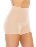 Shapewear Boyshorts Slip Shorts Under Dress Anti Chafing Seamless Tummy Control Body Shaper Underwear (#02 Beige-Light Control,X-Large)