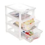 Cutting Edge Essentials Multipurpose Modular 3 Layer Plastic Drawer Storage Organizer Chest for Home,Kitchen,Office,School,Beauty Salon,Hospitals,College (Transparent, Small)