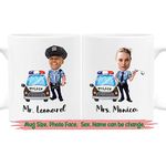 Personalized Police Officer COP Photo Face White Coffee Mug 11 15 Oz, Sergeant Police Coffee Cup Gift for Men Women, Custom Name Photo Police Sergeant Travel Cups, Best Police Officer COP Mug Gifts