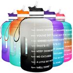 BuildLife Half Gallon Water Bottle with Time Marked to Drink More Daily - BPA Free Reusable Gym Sports Outdoor Large Capacity(Gray/Black Gradient,73OZ)