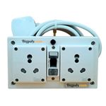 BIGPALYCOAN 15A 16A 20A Heavy Duty Extension Board 2 Socket (2800W) Surge Protector with MCB Copper Wire Cable for Small & Large Appliances, 220 Volts. (10 Meter Length)