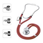 MDF Sprague Rappaport Dual Head Stethoscope with Adult, Pediatric, and Infant Convertible chestpiece, Burgundy (Napa) Tube, MDF767-17