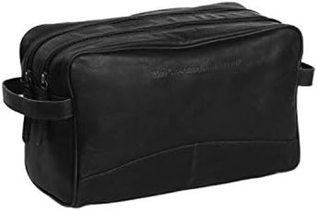 Chesterfield Brand Toiletry Bag STEFAN | Made Of Leather | Large Cosmetics Case For Men And Women For Travel, Black