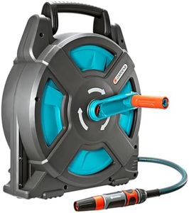 Gardena 2662-80 Classic Garden Hose Reel Set, Includes 54-Foot 3/8-Inch Hose, Adapters, and Adjustable Nozzle, Made in Germany