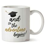 FirseBUY and So, The Adventure Begins Graduation Quotes Printed 11 Ounce Ceramic Coffee Mug/Cup - White