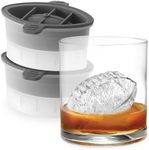 Tovolo Football Shaped Ice Molds, Set of 2 - Large Ice Mold Gift Set - Sports Themed Unique Ice Mold Chills Drinks - Odor-Free Freezer Storage, Dishwasher-Safe with Silicone Plunger