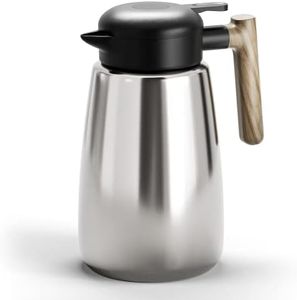 Thermal Coffee Carafe Jugs, UYOTBKEUB 1.8L 304 Stainless Steel Insulated Coffee and Tea Pot,Coffee Warmer Drink Dispenser for Coffee,Tea,Beverage