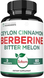 1500mg Berberine Supplement with Organic Ceylon Cinnamon Bark & Bitter Melon - 3in1 Special Formula for Immune System, Heart Health, Body Management & Gastrointestinal Function - 60 Vegan Capsules