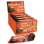 Fit Bakes 65 Calories Mini Chocolate Orange Bars (12x19g) Diabetic Chocolate Keto Snack, 1 Net Carb Low Sugar Crunch Cake Diabetic Sweet Biscuits, Low Calorie Snack, No Added Sugar, Fitbakes