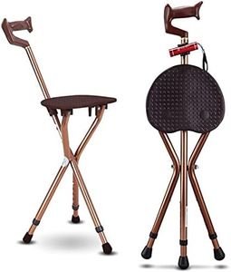 M-GYG Folding Cane with Seat 400 lbs Capacity Thick Aluminum Alloy Walking Stick Stool Crutch Chair Seat with LED Light Unisex