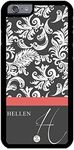 iZERCASE iPhone 6, iPhone 6S Case Personalized Damask with Coral Stripe Pattern Rubber CASE - Fits iPhone 6, iPhone 6S T-Mobile, at&T, Sprint, Verizon and International (Black)