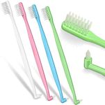 4 Pieces Tufted Toothbrush Brace Toothbrush Double Ended V-Trim Bristles Toothbrush Soft Trim Toothbrush Single Tufted Toothbrush for Braces Detail Cleaning