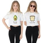 Sanfran - You're The Avocado to My Toast Set Matching BFF's Vegan Crop Top Shirt - Small & Small/White