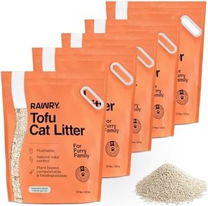 Tofu Cat Litter by Rawry | Flushable Natural Compostable Cat Litter Five Bags (5 Month Supply: 17.5kg)