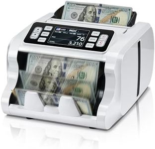 MUNBYN IMC09 Mixed Denomination Money Counter Machine, Value Counting, UV/MG/IR/MT Bill Counter, 3.5" TFT Display Money Counting Machine, USD, EUR, MXN, CAD Cash Counter for Business (White)