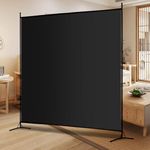 Carivia Single Large Panel Room Divider, 6 Ft Tall Privacy Screen Room Divider,Freestanding Room Partition Wall Divider,Lightweight Room Divider Screen for Home Office,69''W x 70''H, Black