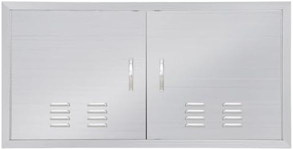 Outdoor Kitchen Doors, 42W x 21H Inch BBQ Double Access Door, Stainless Steel Access Door for BBQ Island, Grilling Station, Outside Cabinet