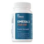 Dr. Tobias Omega 3 Fish Oil – Triple Strength Dietary Nutritional Supplement –Helps Support Brain & Heart Health, Includes EPA & DHA – 2000 mg per Serving 60 Capsules