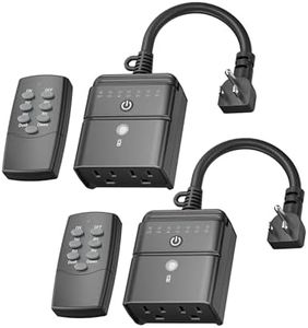 BN-LINK Outdoor Timer for Lights, 100FT Remote Control
