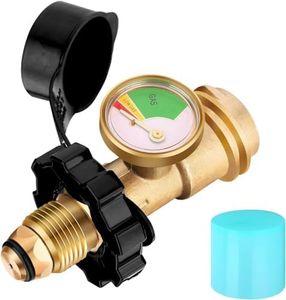 Propane Tank Gauge Level Indicator Leak Detector Gas Pressure Meter, Propane Tank Adapter, Universal Fit Pol to Qcc1 Propane Tank Adapter Converts Pol to Qcc1 / Type 1 - Old to New Connection Type