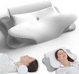 RUMMY 2-in-1 Memory Foam Cervical Pillow & Round Bolster Roll, Ergonomic Neck & Lumbar Support, Orthopedic for Neck Pain, with Removable Washable Cover