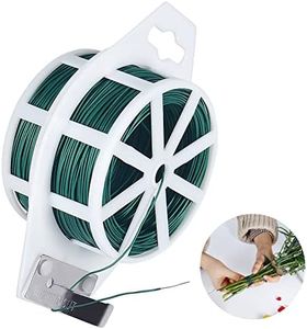 Floral Wire, 110 Yards Green Wire 22 Gauge Florist Wire with Built-in Cutter Flexible Paddle Wire Craft Wire for Wreath Making, Christmas Tree, Crafts, Garland and Flower Arrangements, Plant Support