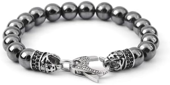 Starmond Magnetic Bracelets for men: Hematite Magnetic Therapy Bracelet - Strong Stength Pain Relief and Healing 10mm Stones - Stress and Anxiety Relief Mens Beaded Bracelet