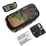 MEDCASE Diabetic Supplies Tavel Medicine Kit Insulated Insulin Travel Case Organizer Portable Cooling Bag for Insulin Pen, Diabetic Needles and Medicine TSA Approved with Ice Packs (Camouflage)