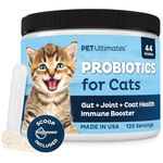 Pet Ultimates Probiotics for Cats – 20-Species Cat Probiotic Powder to Treat Diarrhea, Vomit & Cat Antibiotics Recovery – Cat Supplements to Enhance Digestion & Vitality – Cat Health Supplies (44 gr)