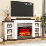 80" Electric Fireplace with Mantel,