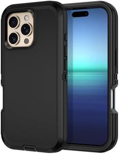 I-HONVA for iPhone 16 Pro Max Case Shockproof Dust/Drop Proof 3-Layer Full Body Protection [Without Screen Protector] Rugged Heavy Duty Cover Case for Apple iPhone 16 Pro Max 6.9" 2024,Black