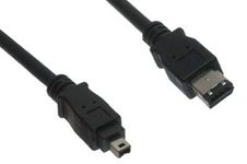 AplinK® 4 PIN to 6PIN FireWire 400 to FireWire 600 4-6 ilink IEEE 1394 1.8m / 6FT Black Cable For Digital Camera