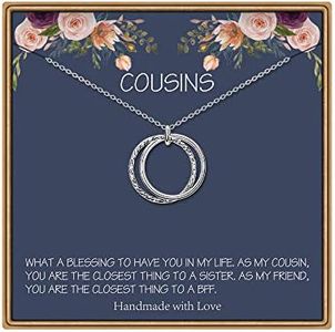 IEFLIFE Cousin Gifts, Simple Circles Necklace Cousin Gifts for Women Cousin Birthday Gifts Cousin Necklaces Best Cousin Gifts