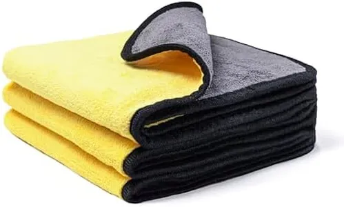 Professional Grade Drying Towels - 15 x 15 inches, Highly Absorbent Microfiber Towel Set for Superior Cleaning and Drying Performance - Car Drying & Kitchen Towel - Pack of 3