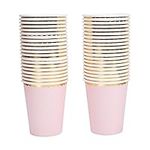 Geeklife Pink Gold Paper Cups with 