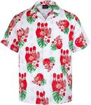 MIKENKO 80s 90s Hawaiian Shirt for Men Funny Button Down Shirt Big and Tall Short Sleeves Button Up Shirts for Men Women, Bowling 04, Small