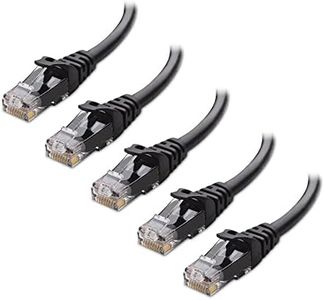 Cable Matters 5-Pack 10 Gbps Snagless Short Cat6 Ethernet Cable 0.3 m (Cat6 Ethernet Cables, Cat 6 Cable, LAN Cable) in Black