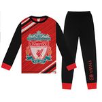 Liverpool FC Official Gift Boys Sublimation Long Pyjamas Red Black 3-4 Years