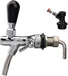 OneBom Beer Tap with Flow Control, Beer Draft Faucet Adurable, with Black Handle Lever & Liquid Ball Lock Post for Keg Home Bar